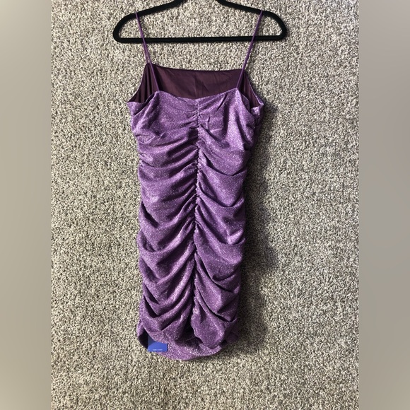 NWT Floerns Glitter Sleeveless Ruched Party Dress, Sz Large - Picture 4 of 6